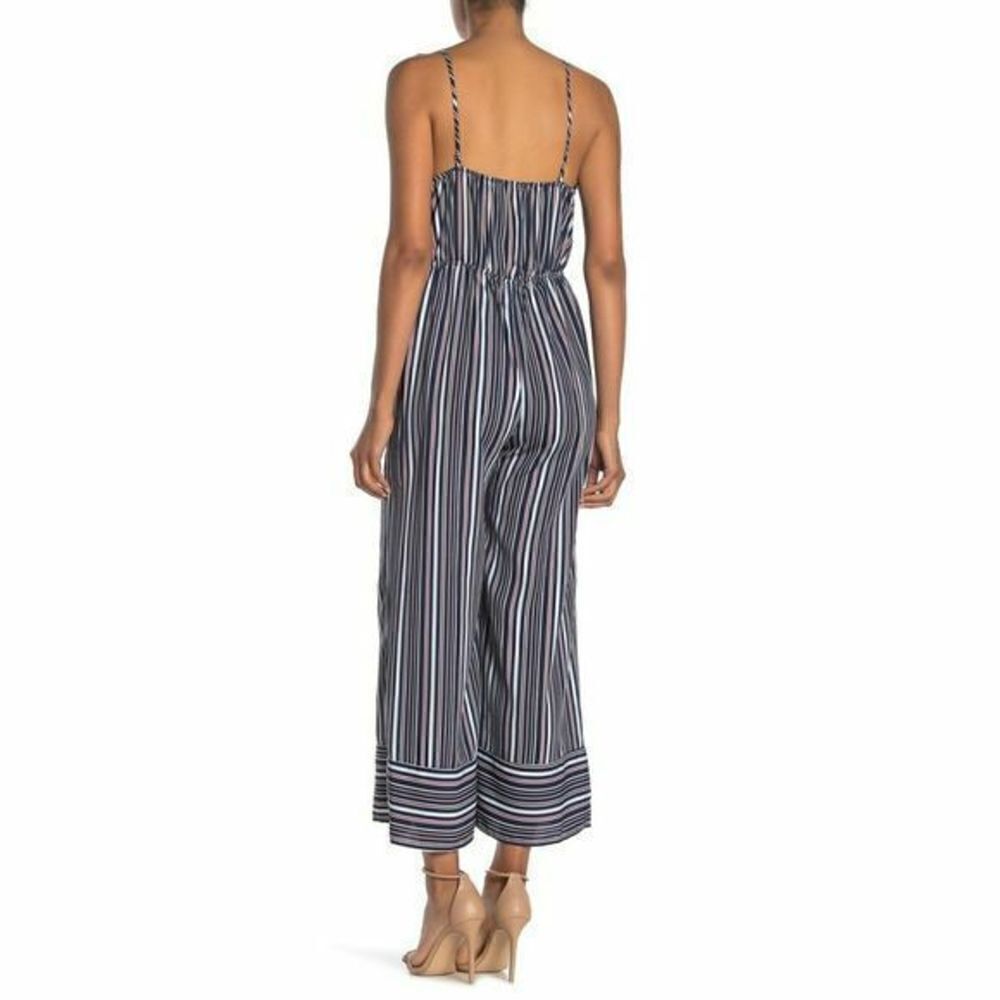 C-213 Nimi K Papillon Bow Front Jumpsuit Navy Str… - image 2